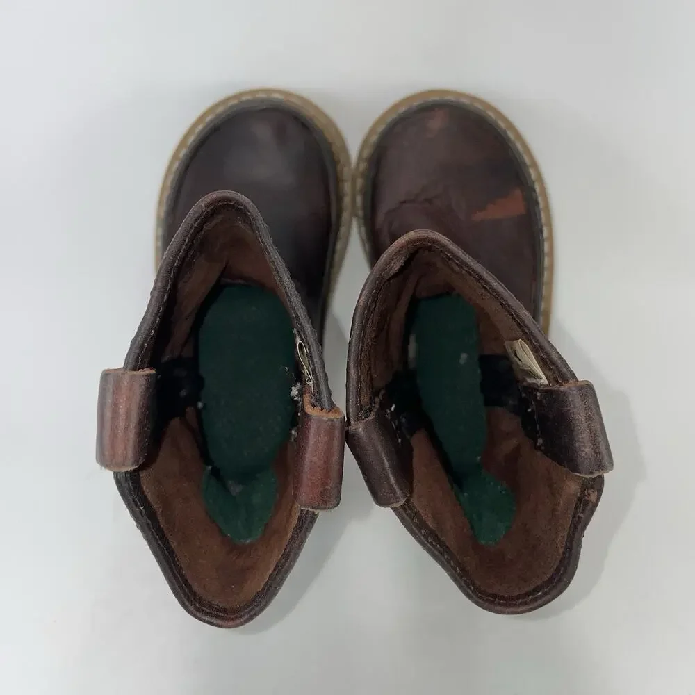 Georgia Boot Little Georgia Giant Brown Leather Boots Kids Size 8.5M Wellington